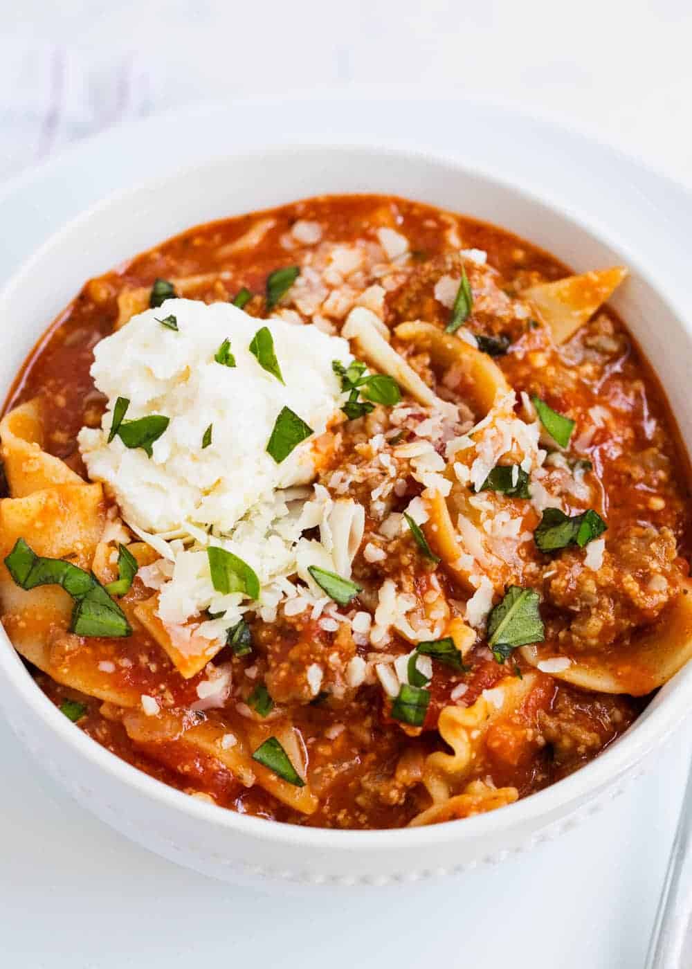 EASY One-Pot Lasagna Soup - I Heart Naptime