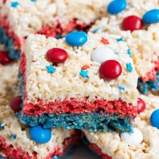 Red White and Blue Rice Krispie Treats - I Heart Naptime