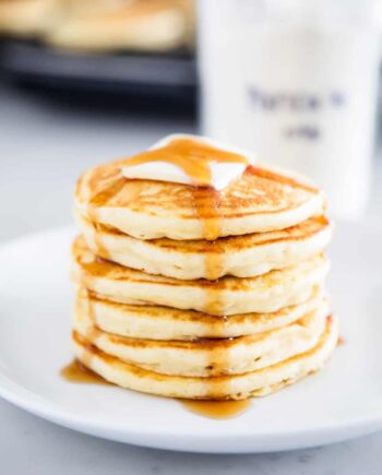 pancakes on white plate