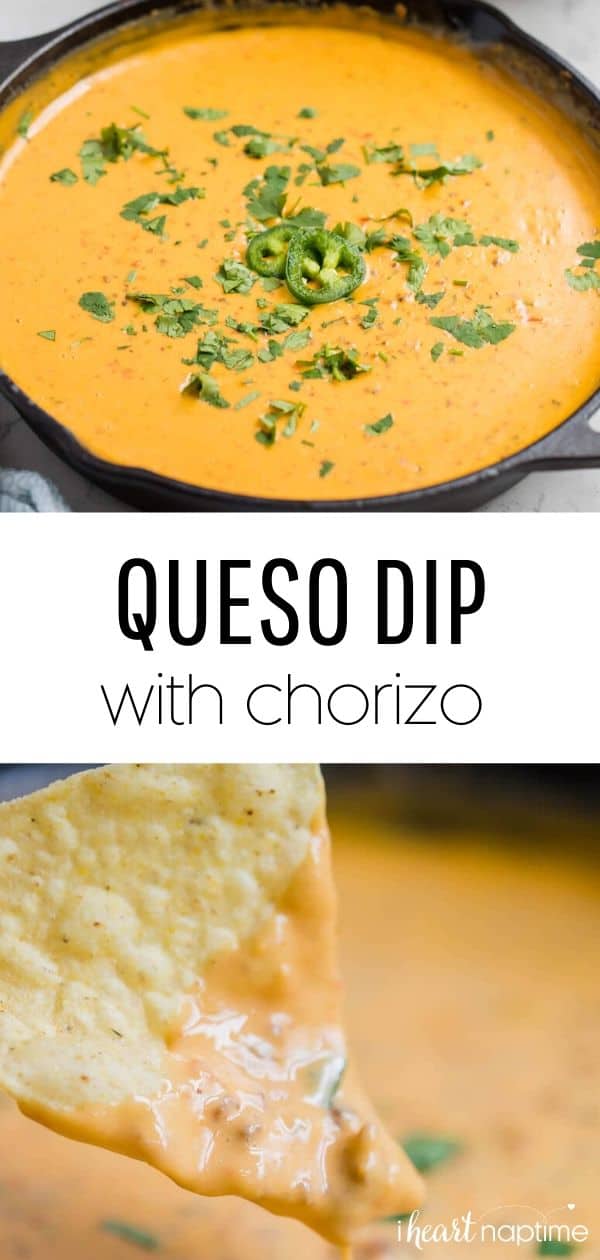 EASY Skillet Queso Dip with Chorizo - I Heart Naptime