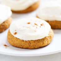 Soft Pumpkin Cookies with Cream Cheese Frosting - I Heart Naptime