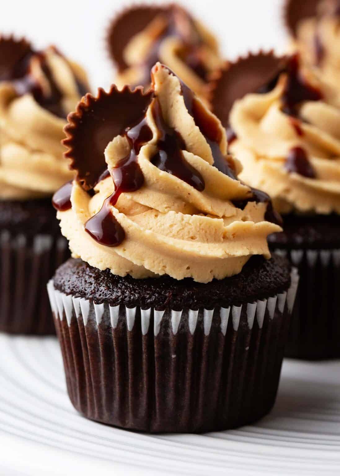 Chocolate Peanut Butter Cupcakes - I Heart Naptime