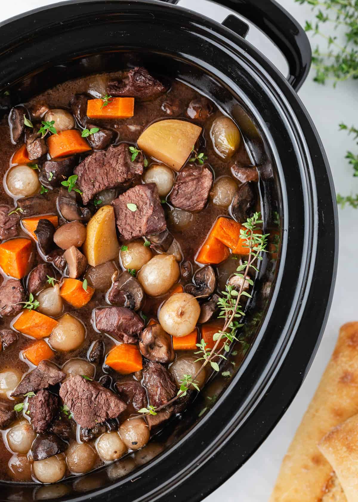 Easy Slow Cooker Beef Bourguignon- I Heart Naptime