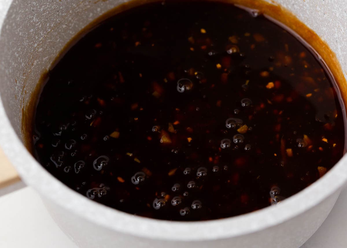 Teriyaki sauce in a bowl.