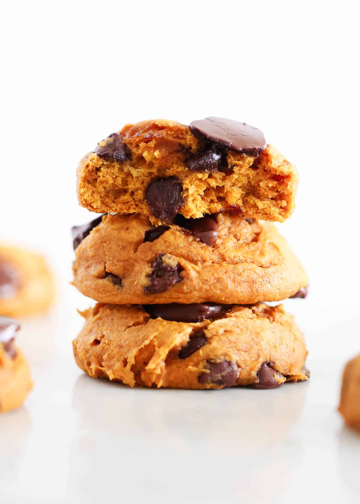 A stack of cake mix pumpkin cookies.