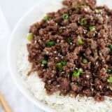 An easy ground beef recipe with Korean flavor served over rice.