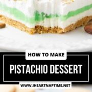 A slice of pistachio dessert