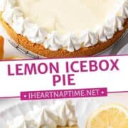 Whole lemon icebox pie and one piece plated.