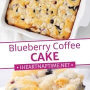 A slice of blueberry coffee cake.