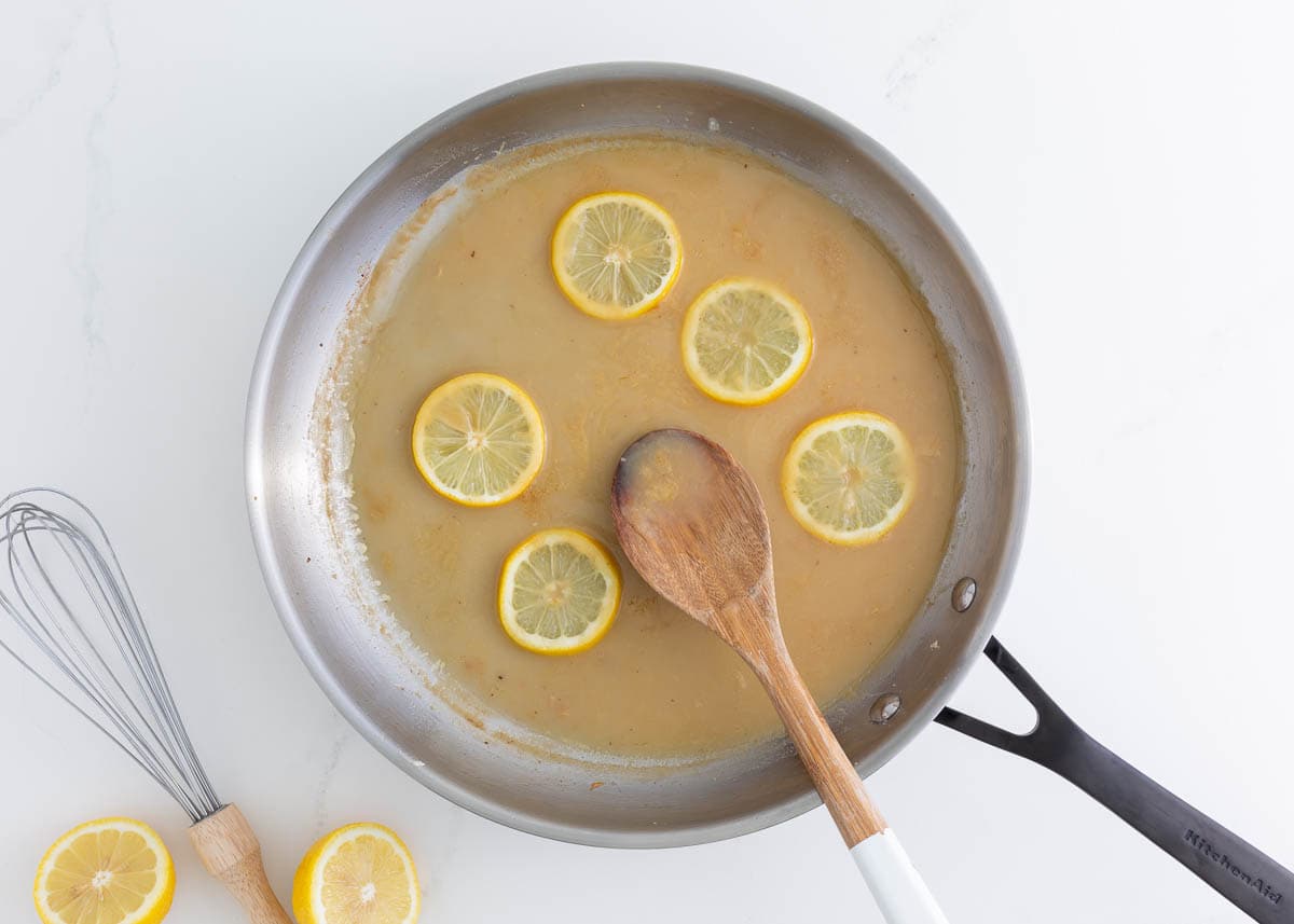 Butter lemon sauce for chicken Francese.