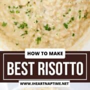 Risotto in a bowl with parsley.