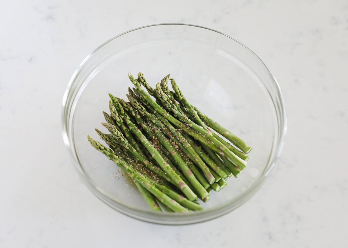 Asparagus in a bowl.