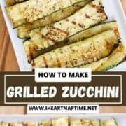 Grilled zucchini on a platter.