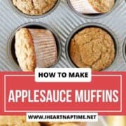 Applesauce muffins in a muffin tin and plate.