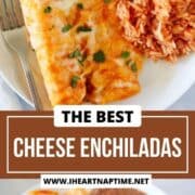 Cheese enchiladas on a plate.