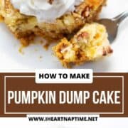 Pumpkin dump cake on a plate.