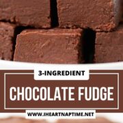 A stack of 3-ingredient chocolate fudge.