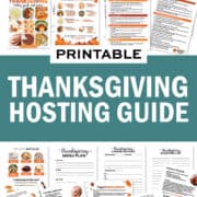 Showing images for a Thanksgiving hosting guide and menu.