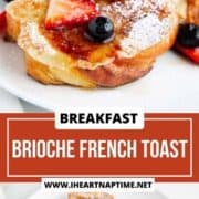 Sliced brioche French toast.