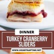 Turkey cranberry sliders on a plate.