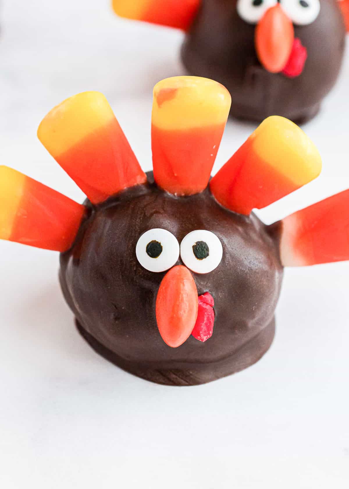 Turkey Oreo ball on the counter.