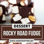 Rocky road fudge cut into squares.