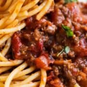 Spaghetti bolognese.