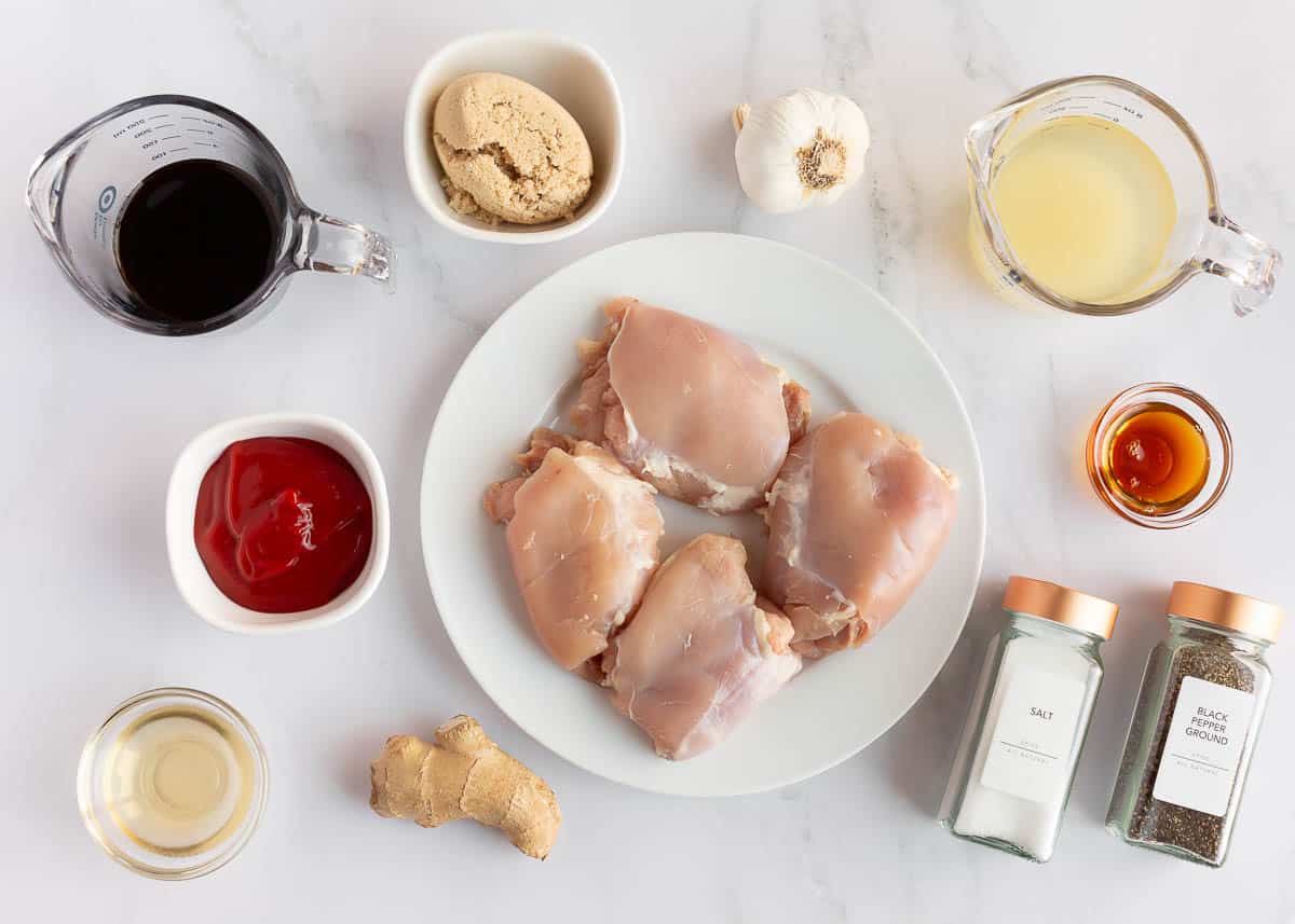 Huli Huli chicken ingredients on the counter.