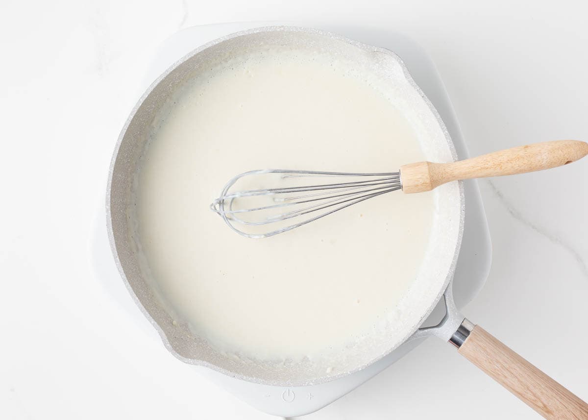 Making a roux for biscuits and gravy. 