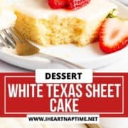 White texas sheet can on a plate with a strawberry.