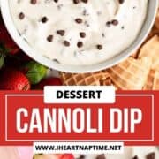 Cannoli dip in a bowl.