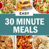 A collage of easy 30 minute meals.