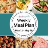 A weekly meal plan photo collage for I Heart Naptime.