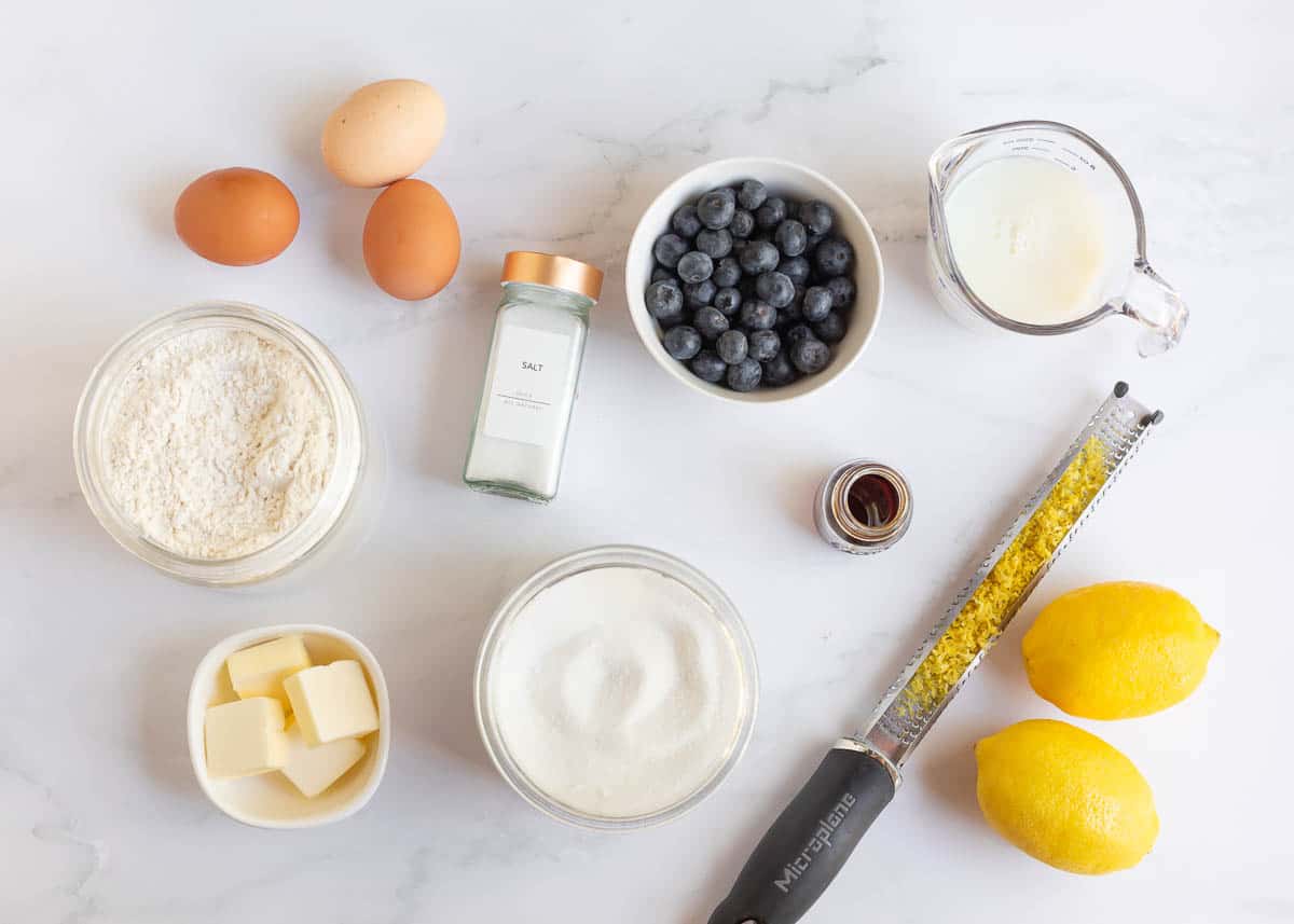 Lemon bleuberry dutch baby ingredients. 