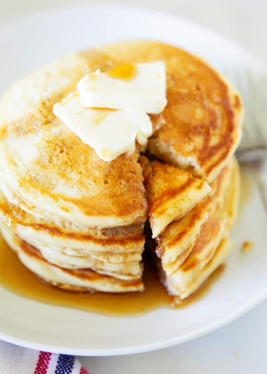 Sourdough pancakes with syrup.