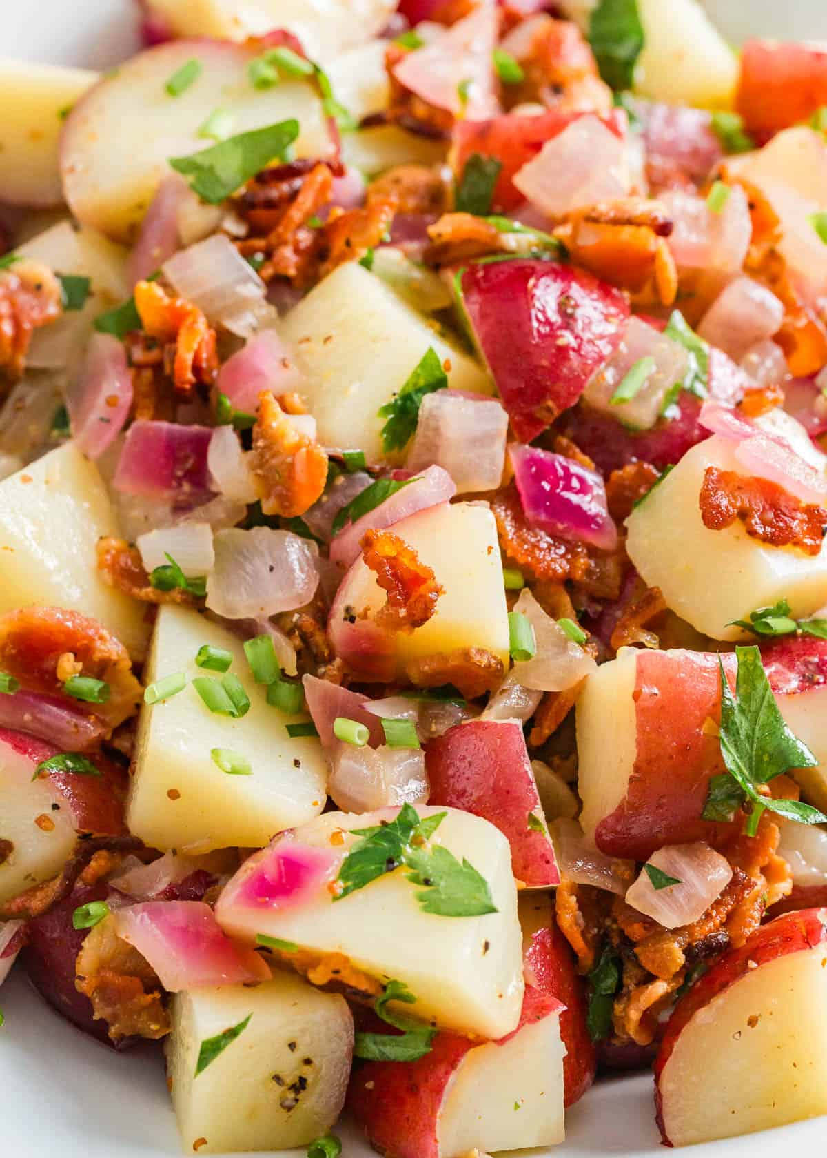 German potato salad in a bowl. 