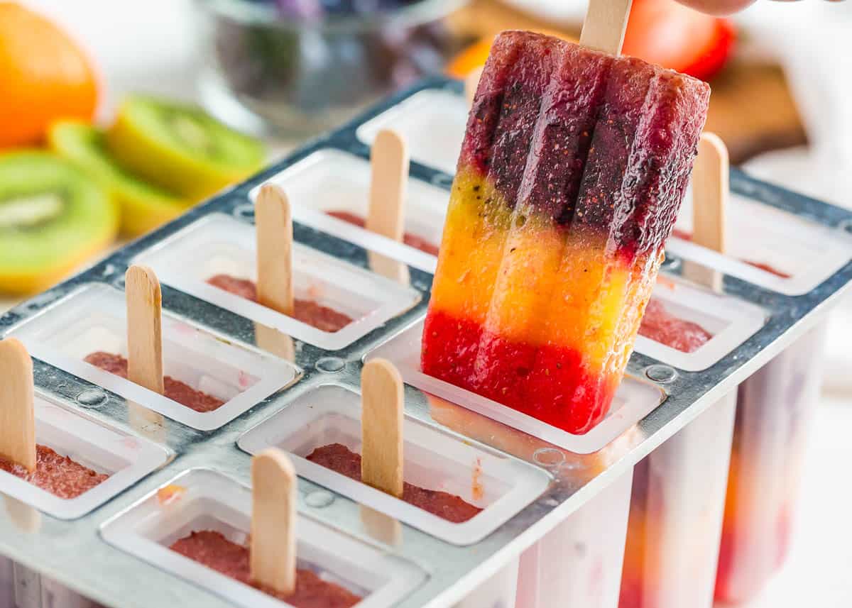 Popsicles in a popsicle mold.