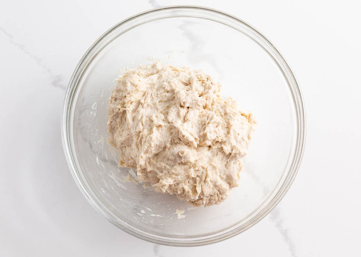 Showing how to make ciabatta bread.