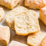 Sliced ciabatta bread rolls.