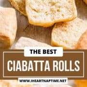 Ciabatta rolls on the counter.