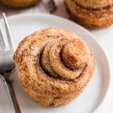 Cruffins on a plate.