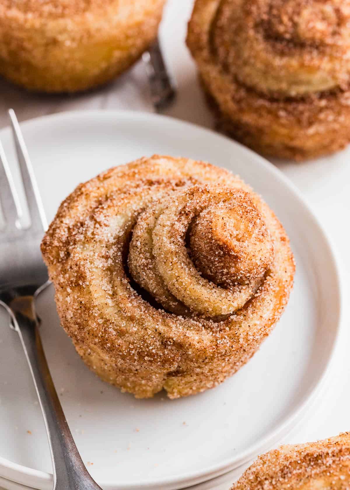 Cruffins on a plate.