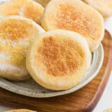 English muffins on a plate.