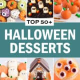 Top halloween desserts collage.