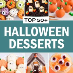 Top halloween desserts collage.