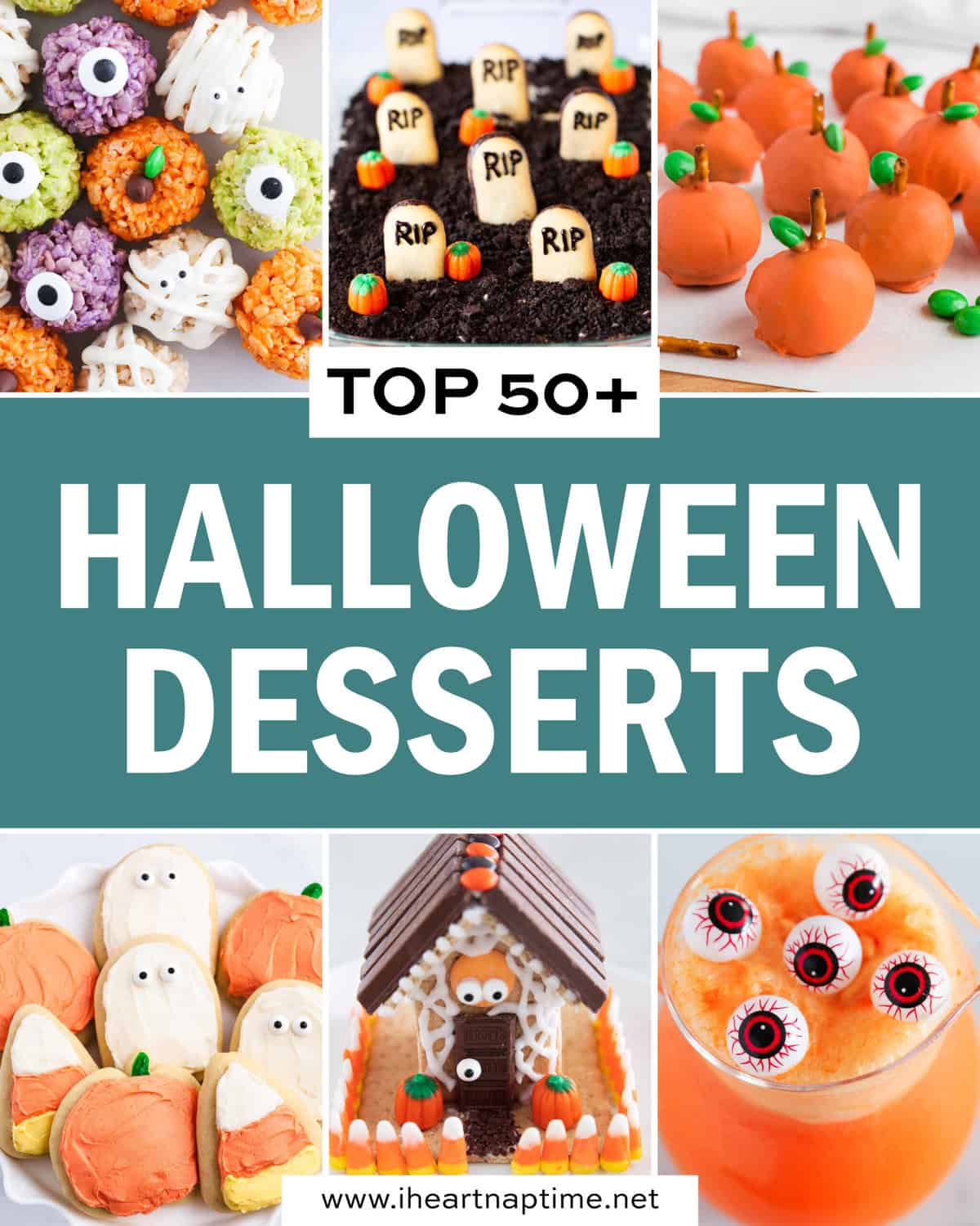 Top halloween desserts collage.