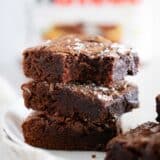 Stacked nutella brownies.