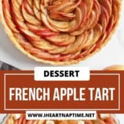 French apple tart in tart pan.