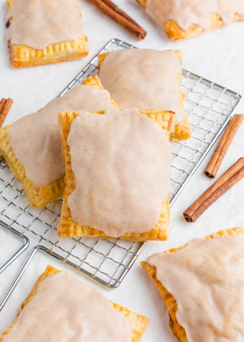 Homemade pop tarts with glaze on top.