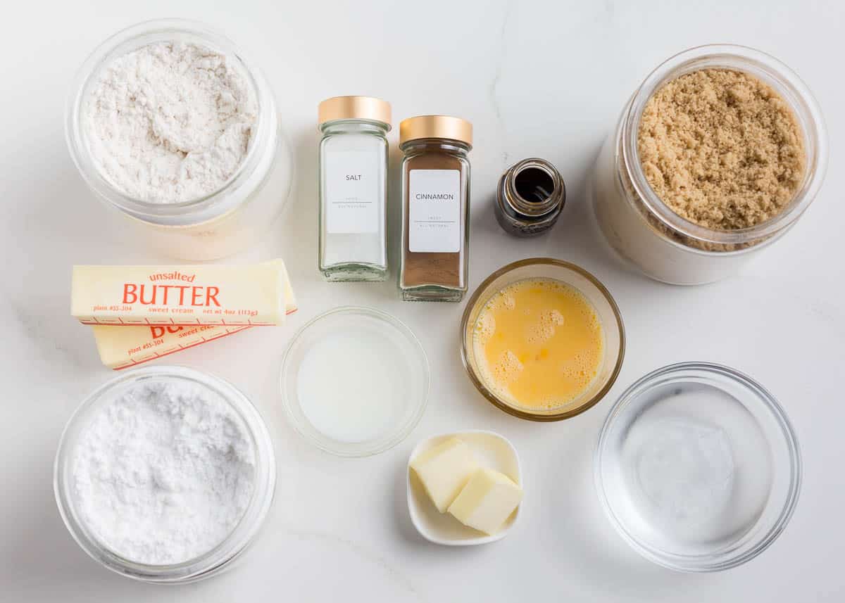 Homemade pop tart ingredients on the counter.